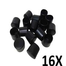 Kit 16 Ponteira Cadeiras Mesa Pés Móveis Tubos Preta 3/4''