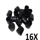 Kit 16 Ponteira Cadeiras Mesa Pés Móveis Tubos Preta 5/8''