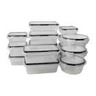 Kit 16 Potes Herméticos Empilhável Tampa/trava Transparente