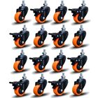 Kit 16 Rodízio Linha Black Parafuso 3/8" 41mm 8 Com Freio 8 S