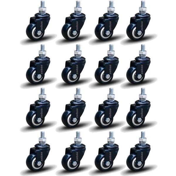 Kit 16 Rodízio Linha Black Parafuso 3/8" 41mm Sem Freio 480kg