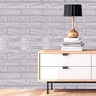 Kit 16 Unidade Papel De Parede Tijolinho Pedra Branca Adesivo