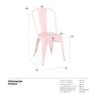 Kit - 16 X Cadeiras Iron Tolix - Rosa Antigo