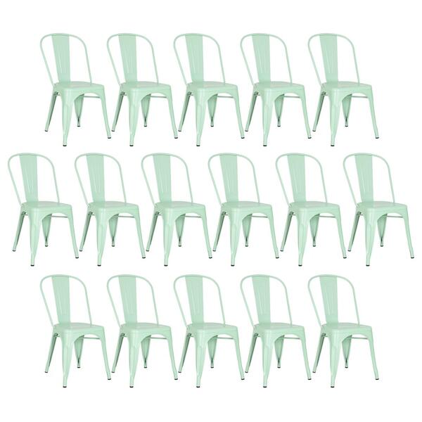 Kit - 16 X Cadeiras Iron Tolix - Verde Claro