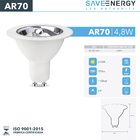 Kit 17 Lâmpada Led Ar70 4,8w Save Energy 2700k Branco Quente