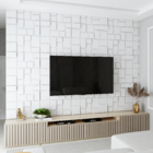 Kit 17 Placas Relevo Revestimento Decoração Poliestireno Azul