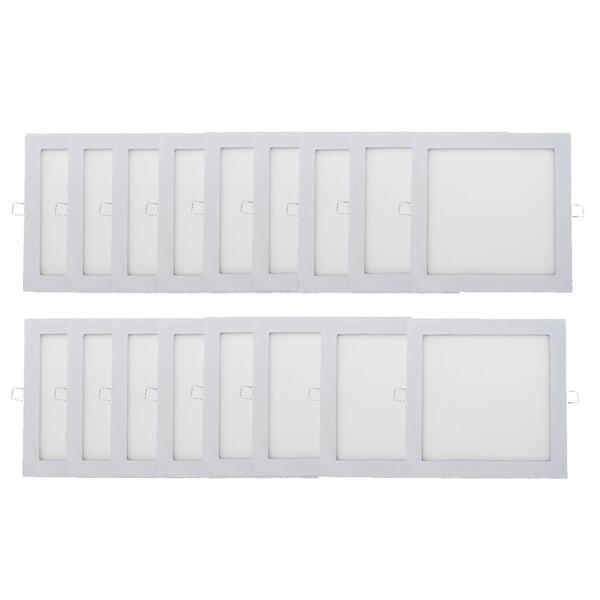 Kit 17 Plafon Painel Led Luminária Downlight 18w Embutir