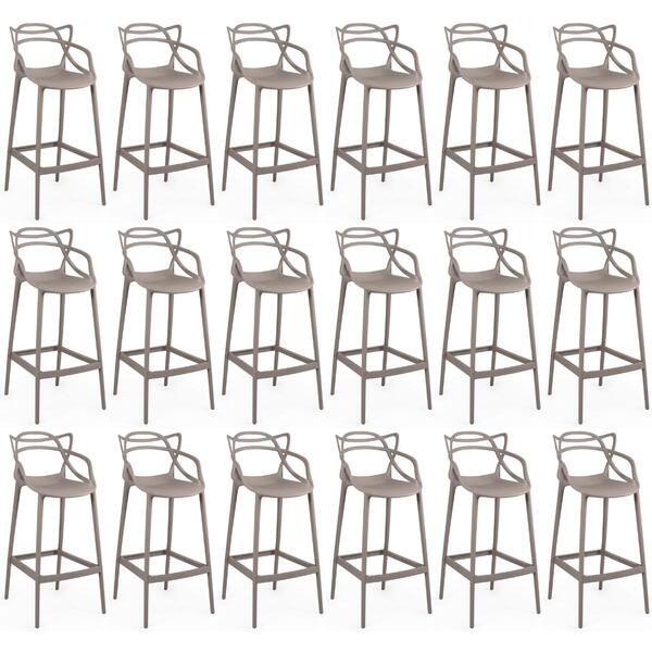 Kit 18 Banquetas Allegra Com Encosto Design Cozinha/bancada -