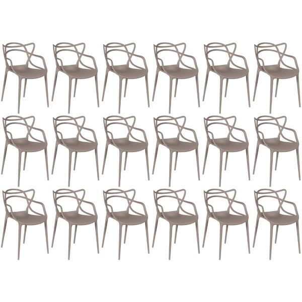 Kit 18 Cadeiras De Jantar Allegra Design Empilhável - Fendi