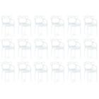 Kit 18 Cadeiras De Jantar Allegra Prática Empilhável - Branco