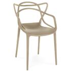Kit 18 Cadeiras De Jantar Allegra Prática Empilhável - Nude