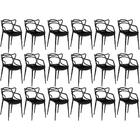 Kit 18 Cadeiras De Jantar Allegra Prática Empilhável - Preto