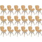 Kit 18 Cadeiras De Jantar Charles Eames Slim Wood Estofada -