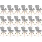 Kit 18 Cadeiras De Jantar Charles Eames Slim Wood Estofada -