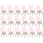 Kit 18 Cadeiras De Jantar Charles Eames Slim Wood Estofada -