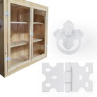 Kit 18 Dobradiças Mexicana + 14 Puxadores Rustico Argola Pret