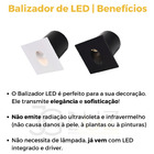 Kit 18 Embutido Led 3w Balizador Parede Quadrado Bco Quente