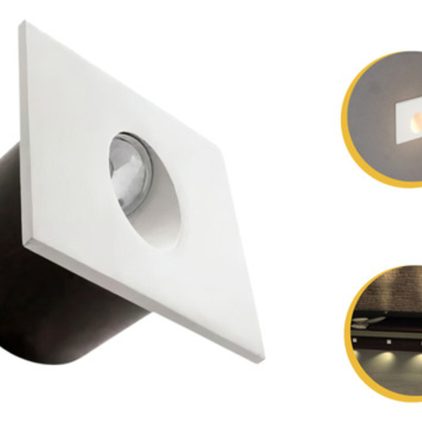 Kit 18 Embutido Led 3w Balizador Parede Quadrado Bco Quente