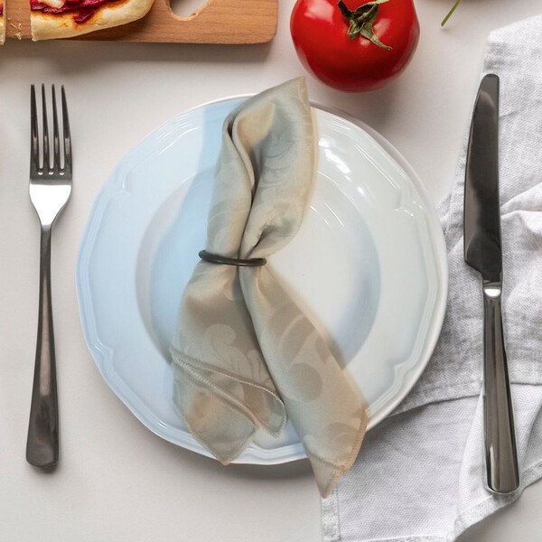 Kit 18 Guardanapos Jacquard Medalhao 38x38 Nude