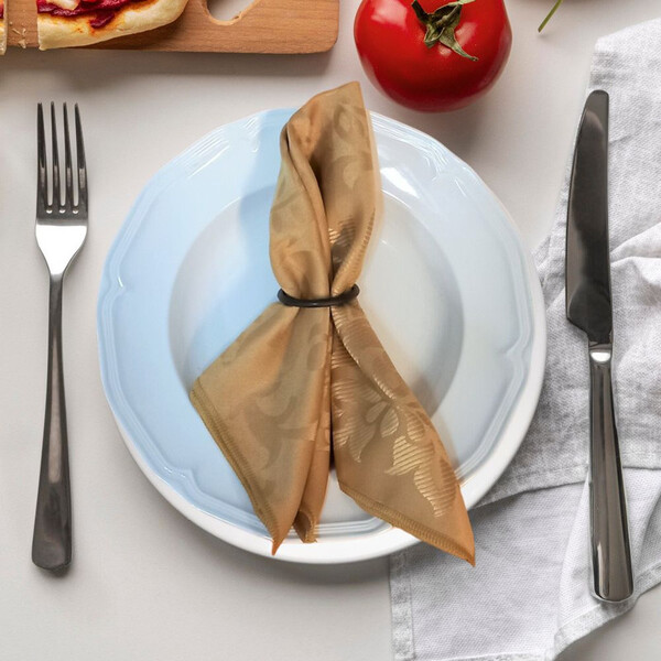 Kit 18 Guardanapos Jacquard Medalhao 38x38 Ouro