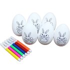 Kit 18 Ovos De Páscoa Infantil Para Colorir Coelhos Canetas