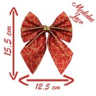 Kit 18 Peças Enfeite Árvore Natal Laço Lacinho Vermelho Brilh