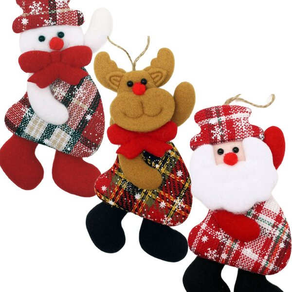 Kit 18 Pendente Natalino Boneco De Neve Rena Papai Noel 18cm