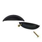 Kit 18 Puxadores Concha Preto Puxador Para Moveis - Preto Fos