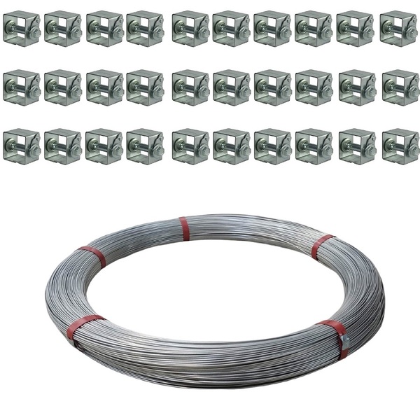 Kit 1 Arame Ovalado 1000m + 30 Catracas Arame Liso