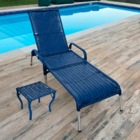 Kit 1 Cadeira Fibra Sintética Com Regulagem Madrid + Mesa Azul