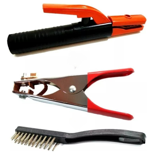 Kit - 1 Escova Aço Cabo Em Nylon Brax + 1 Garra Negativa 350a