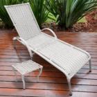 Kit 1 Espreguiçadeira Em Alumínio Julia Branca Com Mesa De Ce