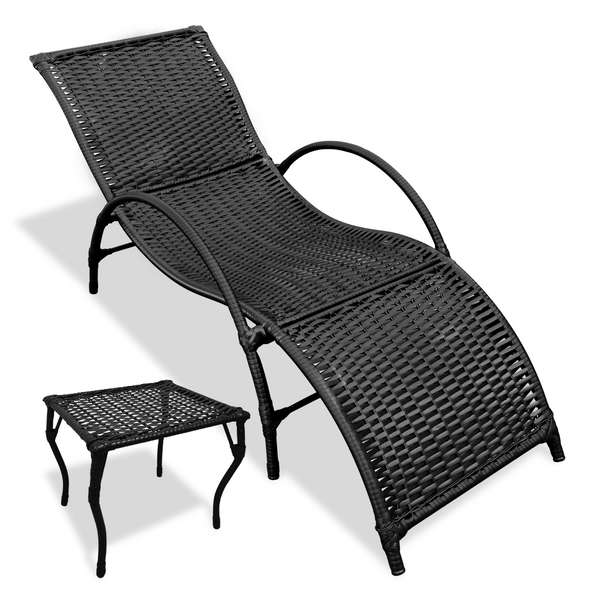 Kit 1 Espreguiçadeira Piscina Fibra Sintética Copacabana Pret