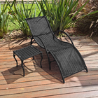 Kit 1 Espreguiçadeira Piscina Fibra Sintética Copacabana Pret