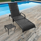 Kit 1 Espreguiçadeira Reclinável Alumínio Madrid Preta Com Me
