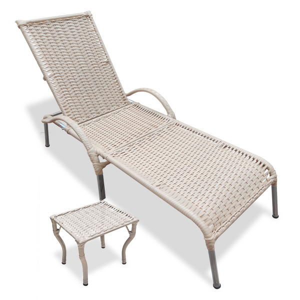 Kit 1 Espreguiçadeiras Piscina Reclinável Alumínio Fibra Sint