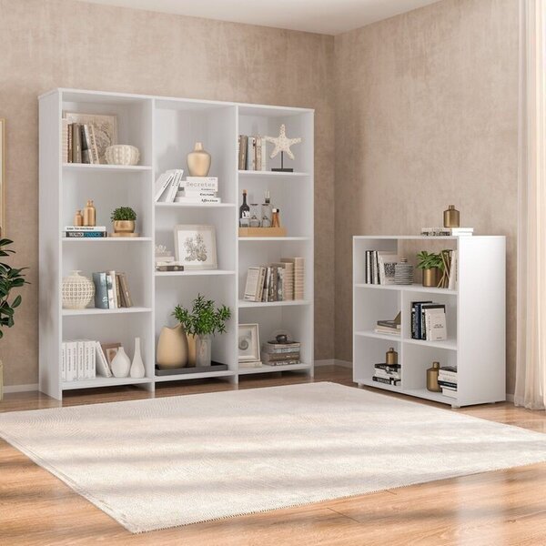 Kit 1 Estante Livreiro 11 Nichos Odelia E 1 Estante Multiuso