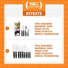 Kit - 1 Faqueiro Inox 30 Peças Ipanema Preto + 2 Conjuntos Fa