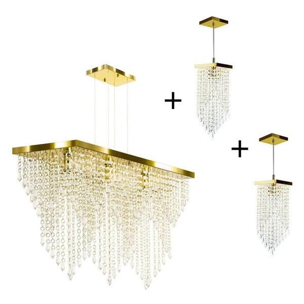 Kit 1 Império Cristal Crilik Ls7204 + 2 Ls7201 Dourado