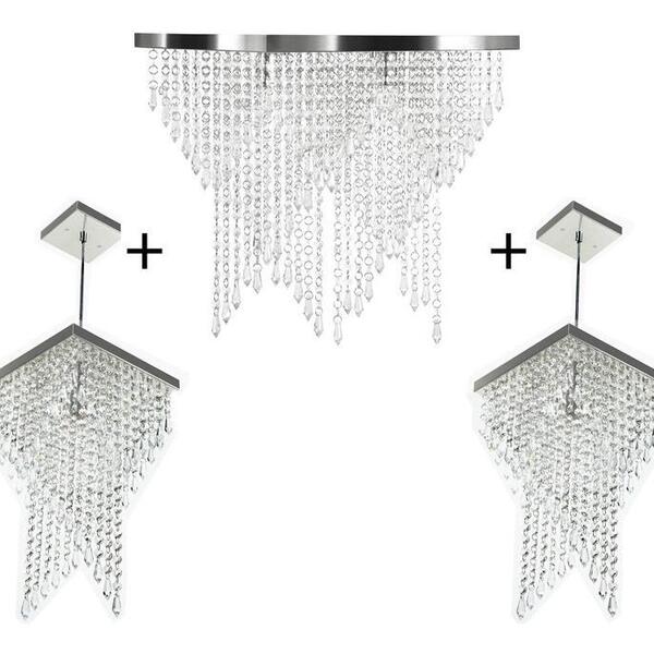 Kit 1 Império Cristal Crilik Pl7203 + 2 Ls7202 Cromado