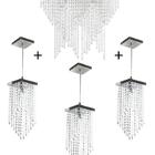 Kit 1 Império Cristal Crilik Pl7203 + 3 Ls7201 Cromado