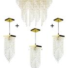 Kit 1 Império Cristal Crilik Pl7203 + 3 Pl7201 Dourado