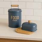 Kit 1 Lata De Metal Porta Mantimentos E Manteigueira Com Tamp