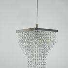 Kit 1 Lustre 7202 + 1 Plafon 7202 Cromado Brilhante C/lamp.