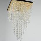 Kit 1 Lustre 7202 + 1 Plafon 7202 Dourado Brilhante C/lamp.