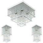 Kit 1 Lustre Cristal Acr. Sweet + 2 Lustres Spark Branco