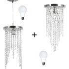 Kit 1 Lustre Redondo Crilik Ls7301 + 1 Pl7301 Cr C/lamp.