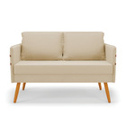 Kit 1 Namoradeira 02 Lugares E 1 Poltrona Mari Suede Pés Pali