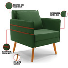 Kit 1 Namoradeira 02 Lugares E 1 Poltrona Mari Suede Pés Pali