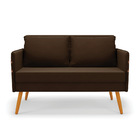 Kit 1 Namoradeira 02 Lugares E 2 Poltronas Mari Suede Marrom